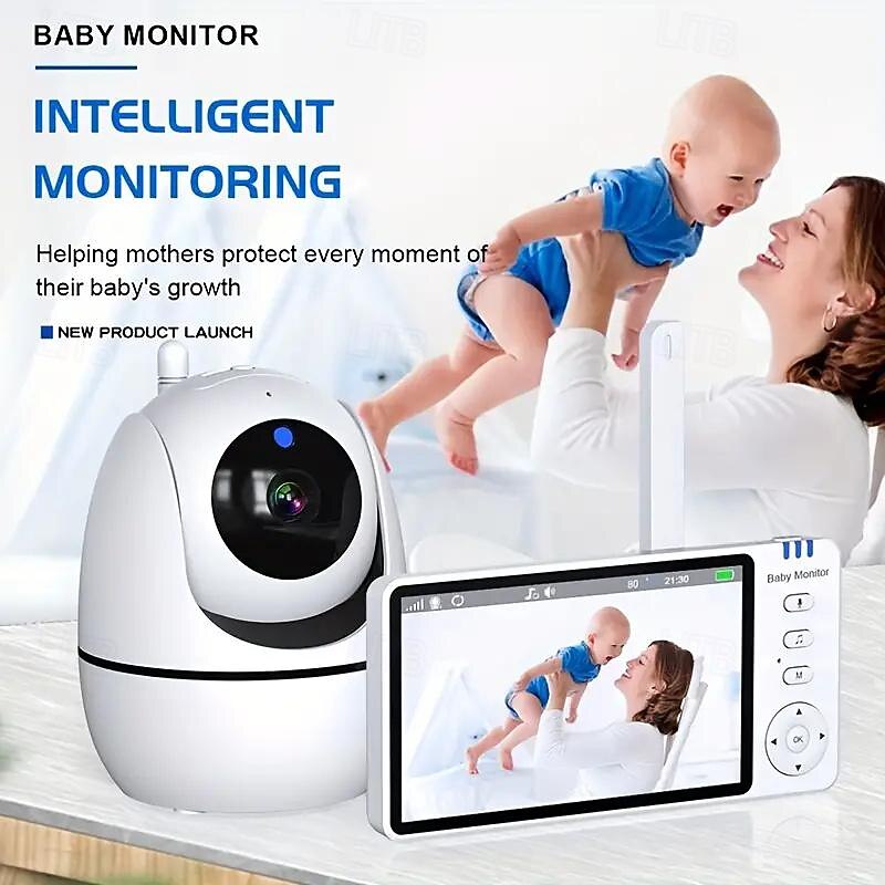5 Inch Video Baby Monitor With Camera PTZ Zoom Babyphone Cam Security Protection Surveillance Cameras Temperature Sensor Lullaby2