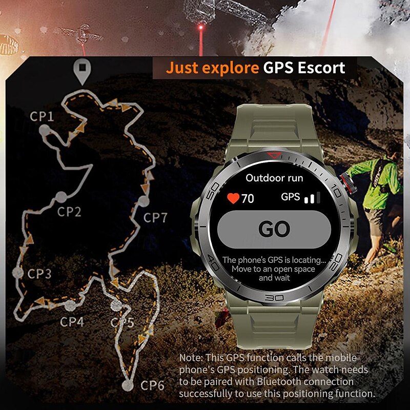 696 MK68 Smart Watch 1.43 inch Smartwatch Fitness Running Watch Bluetooth Pedometer Call Reminder Sleep Tracker Compatible with Android iOS Men Hands-Free Calls Message Reminder IPX-0 47mm Watch Case3