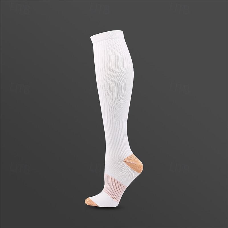 Compression Socks Athletic Sports Socks Running Socks 1 Pair Basic Men's Socks Anti-Slip Breathable Sweat wicking Comfortable Gym Workout Basketball Running Jogging Cycling Sports Fashion Nylon Black3