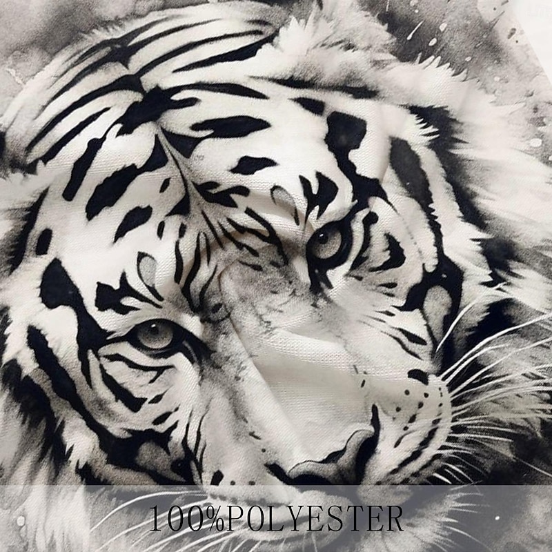 Men's Wolf Tiger T Shirt Short Sleeve T shirt 3D Print Crew Neck Shirt Fashion Designer Street Daily Sports Black White Gray Summer Spring Clothing Apparel S M L XL 2XL 3XL2