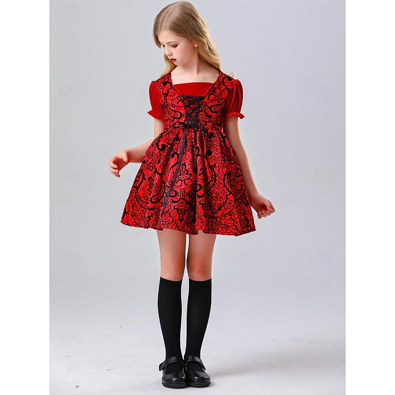 Movie / TV Theme Costumes Little Red Riding Hood Halloween Dress Cosplay Costume Movie / TV Theme Costumes Cosplay Lolita Kid's Girls' Christmas Masquerade Mardi Gras Party Festival Easy Halloween3