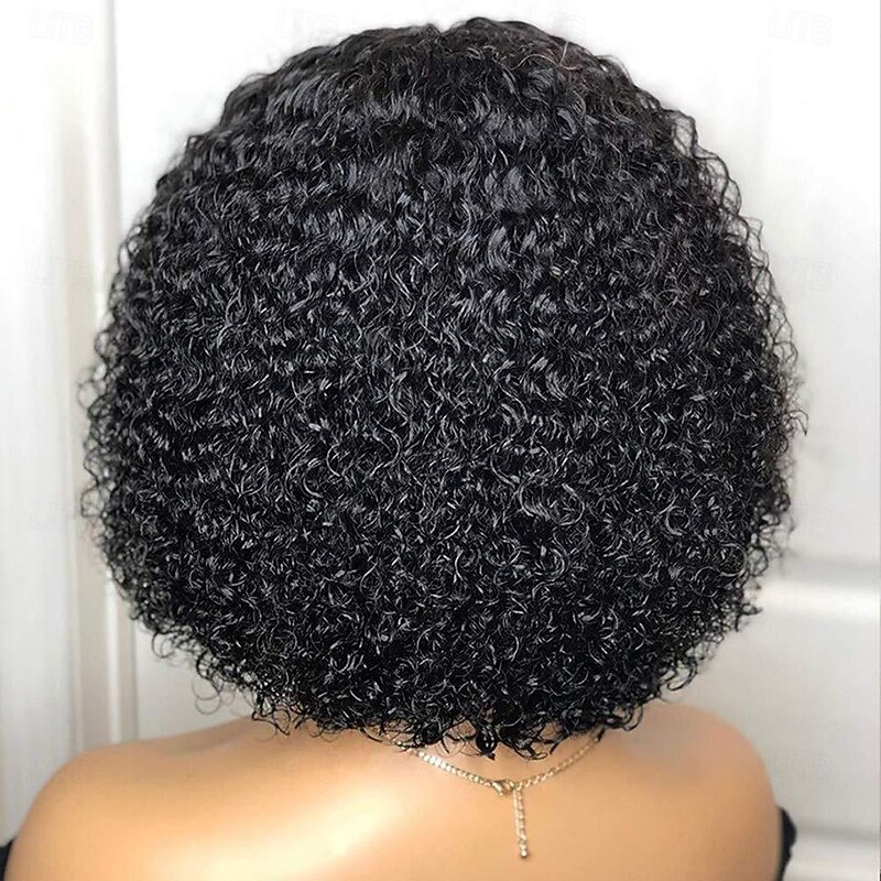 Short Bob Wigs for Women Kinky Curly Transparent Lace Front Wigs Curly Human Hair Bob Wigs 13x4 x1 Tpart Lace Frontal Wigs Brazilian Curly Bob Wigs3