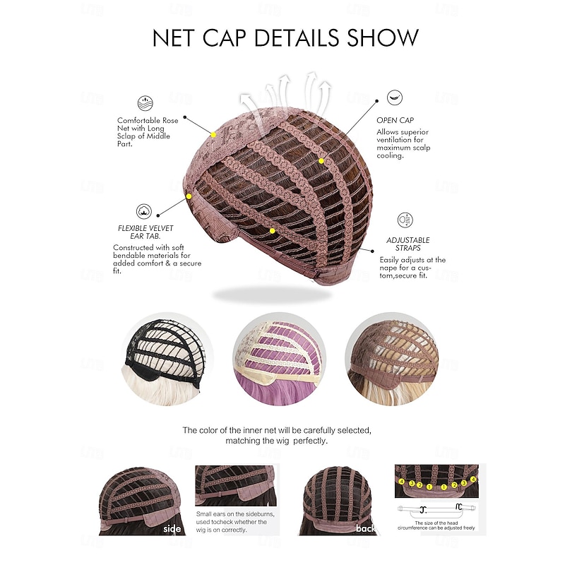 Synthetic Wig Uniforms Career Costumes Princess Straight kinky Straight Middle Part Layered Haircut Machine Made Wig 26 inch Red / White Synthetic Hair Women's Cosplay Party Fashion Pink2