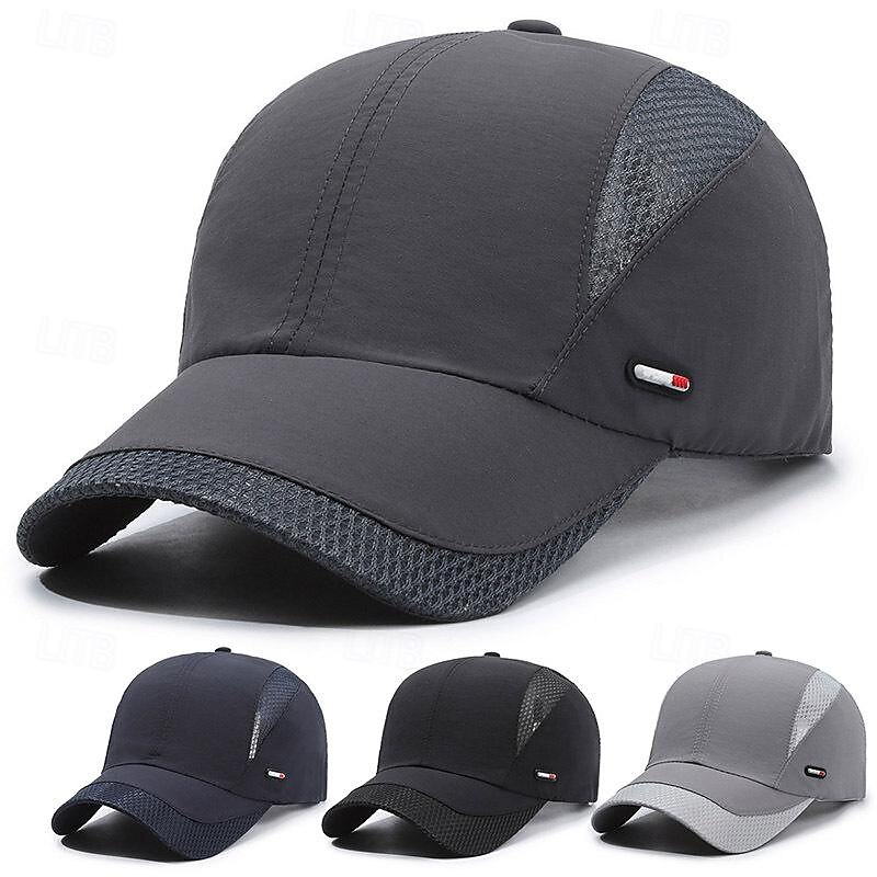 Men's Baseball Cap Sun Hat Trucker Hat Black Navy Blue Chinlon Patchwork Fashion Casual Street Daily Color Block Adjustable Sunscreen Breathable