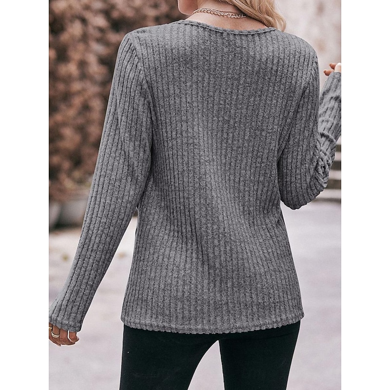 Women's Blouse Buttoned  Asymmetric Work Stylish Modern Long Sleeve Red Spring Fall3