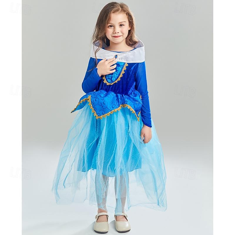Sleeping Beauty Fairy Tale Aurora Briar Rose Flower Girl Dress Theme Party Costume Tulle Dresses Cosplay Movie Cosplay for Girls' Kids Carnival Dailywear