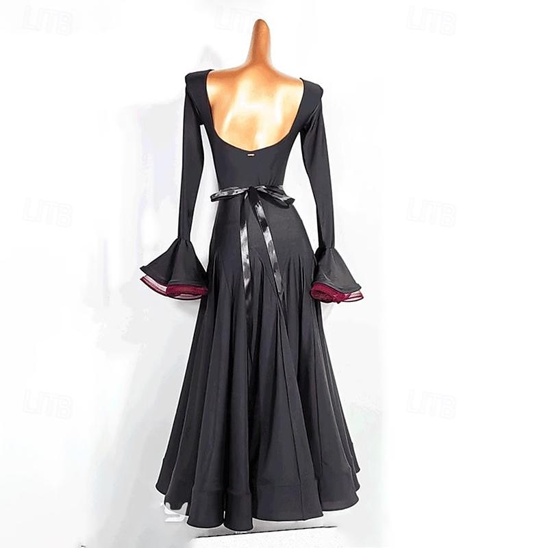 Elegant Ballroom Dance Dress Women's Performance Party Modern Dance Clothes Long Sleeve Tango Waltz Standard Costumes2