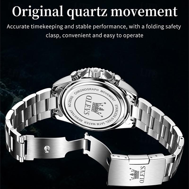 New Olevs Ole Trend Fashion Men'S Watches Calendar Luminous Chronograph Moon Phase Three Hands Multifunction Quartz Watch Waterproof Sports Men'S Wristwatch3