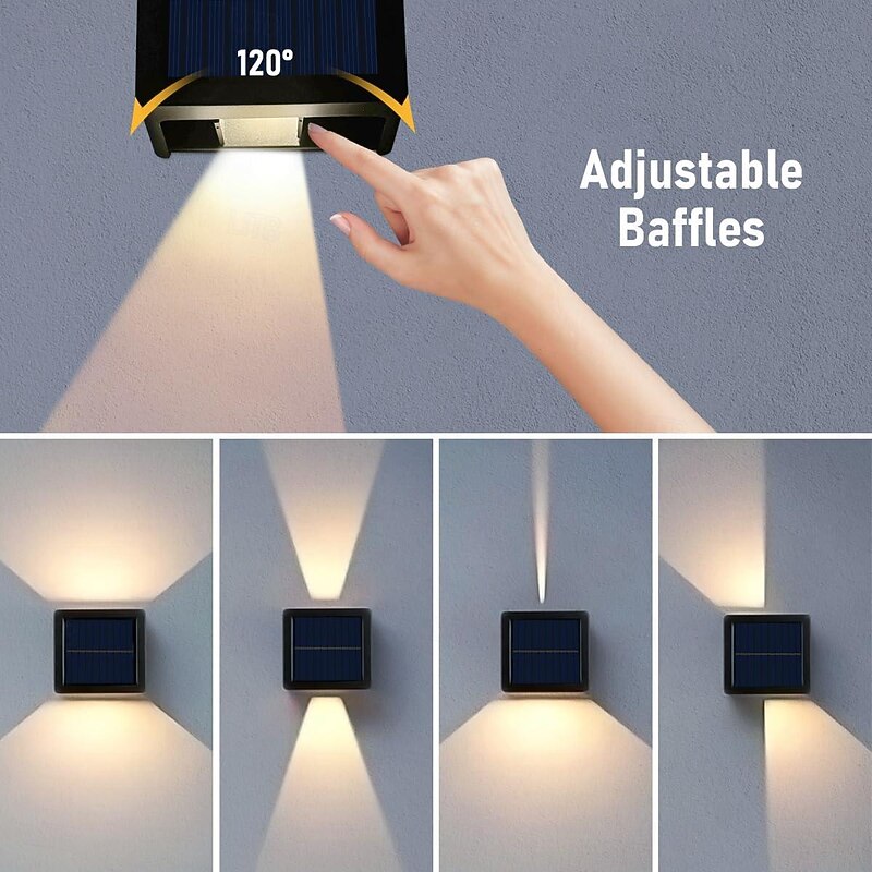 Solar Wall Lights Outdoor Waterproof Solar Powered LED Up Down Adjustable Beam Dusk to Dawn Outdoor Waterproof for Porch Backyard Patio Deck Fence Garden Retaining Wall Walkway for Halloween3
