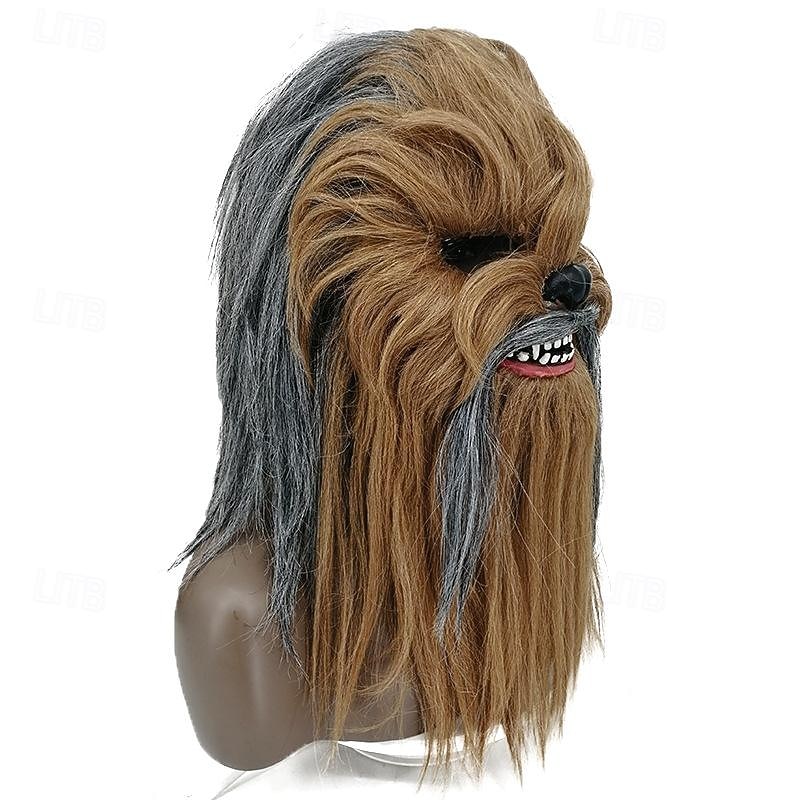 Monster Chewbacca Halloween Mask Full Head Scary Costume Moveable Jaw Adults' Unisex Carnival Performance Party Easy Halloween Costumes Dress Up3