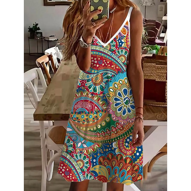 Women's Mini Dress Casual Dress Sundress Summer Dress Slip Dress Stylish Sexy Casual Outdoor Vacation Daily Regular Fit Color Gradient Sleeveless V Neck Black And White Black Wine Blue Summer Spring4