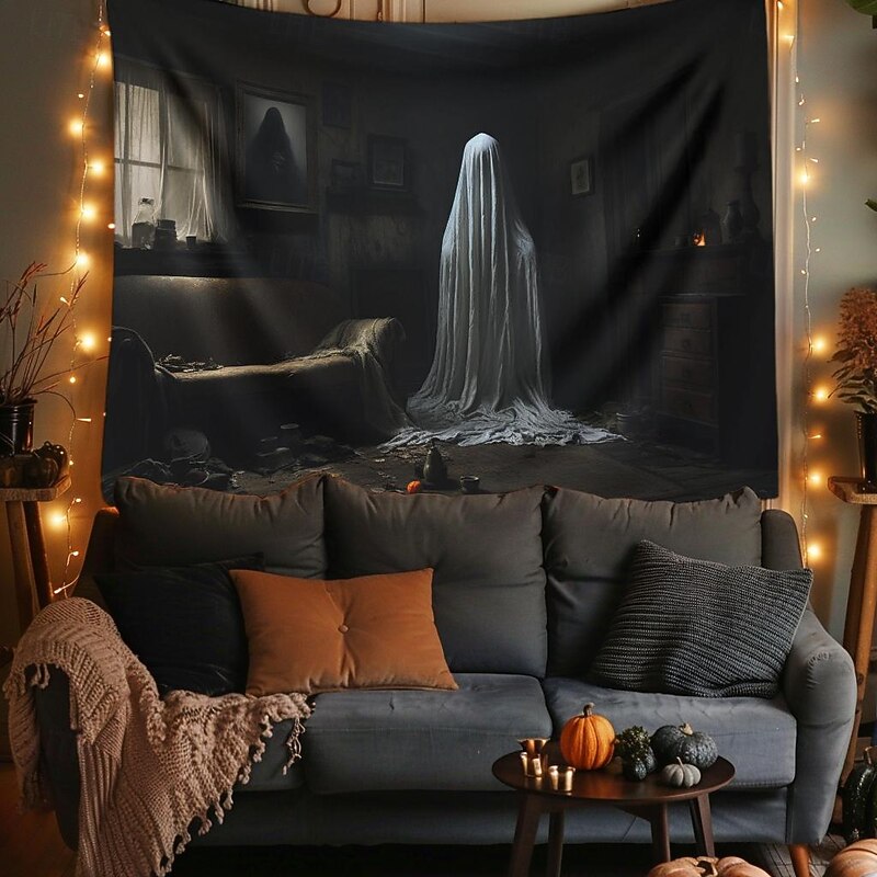Halloween Decorations Ghost House Hanging Tapestry Wall Art Large Tapestry Mural Decor Photograph Backdrop Blanket Curtain Home Bedroom Living Room2