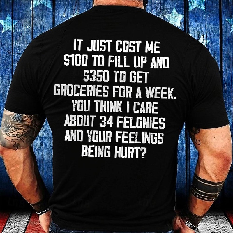 Men's Word Letter Printed Funny T Shirt Tee Top 100% Cotton Short Sleeve Graphic Shirt Black Army Green Dark Blue Comfortable Tee Street Sports Outdoor Fashion Designer Clothing