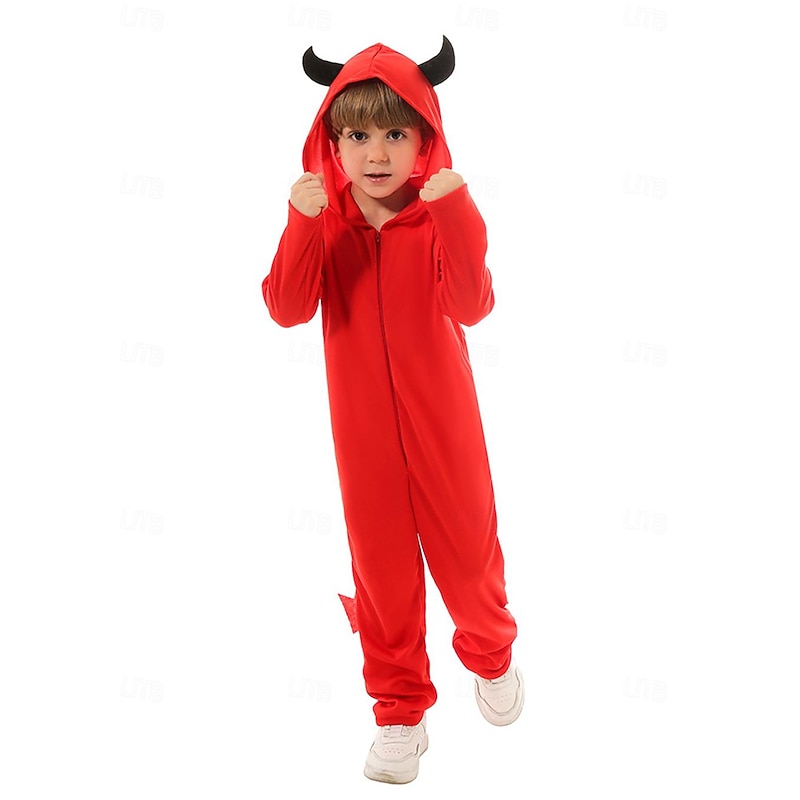 Devil Halloween Cosplay Costume Halloween Group Family Costumes Walpurgis Night Horror Kid's Boys' Girls' Carnival Masquerade Performance Easy Halloween Costumes Dress Up3