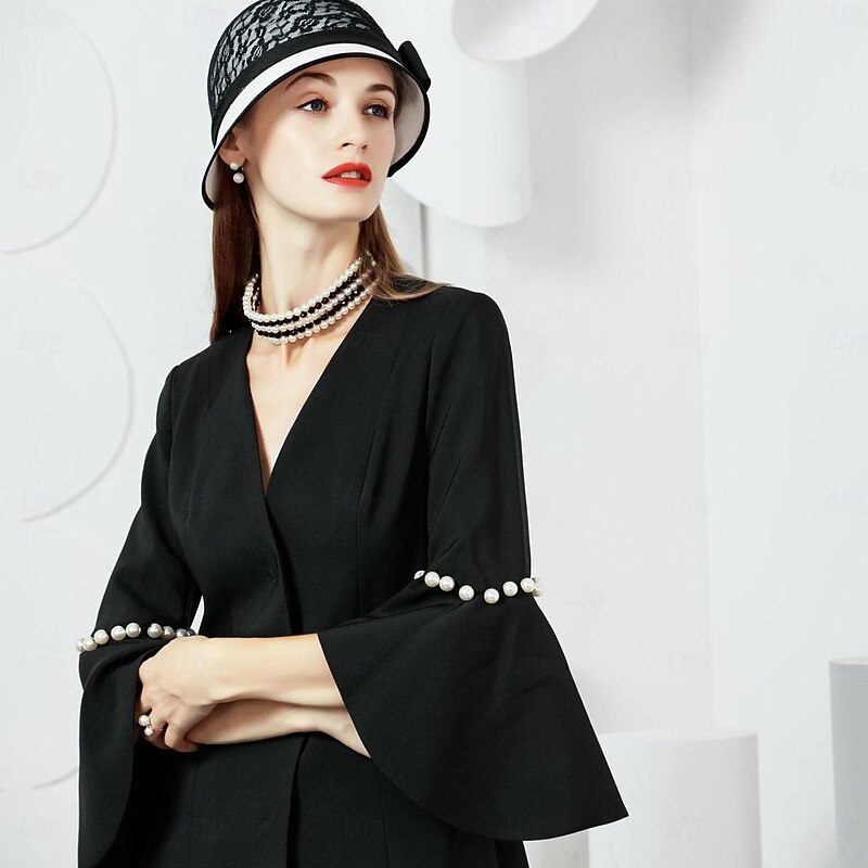 Hats Fiber Bowler / Cloche Hat Bucket Hat Sun Hat Wedding Casual Elegant Wedding With Lace Headpiece Headwear4