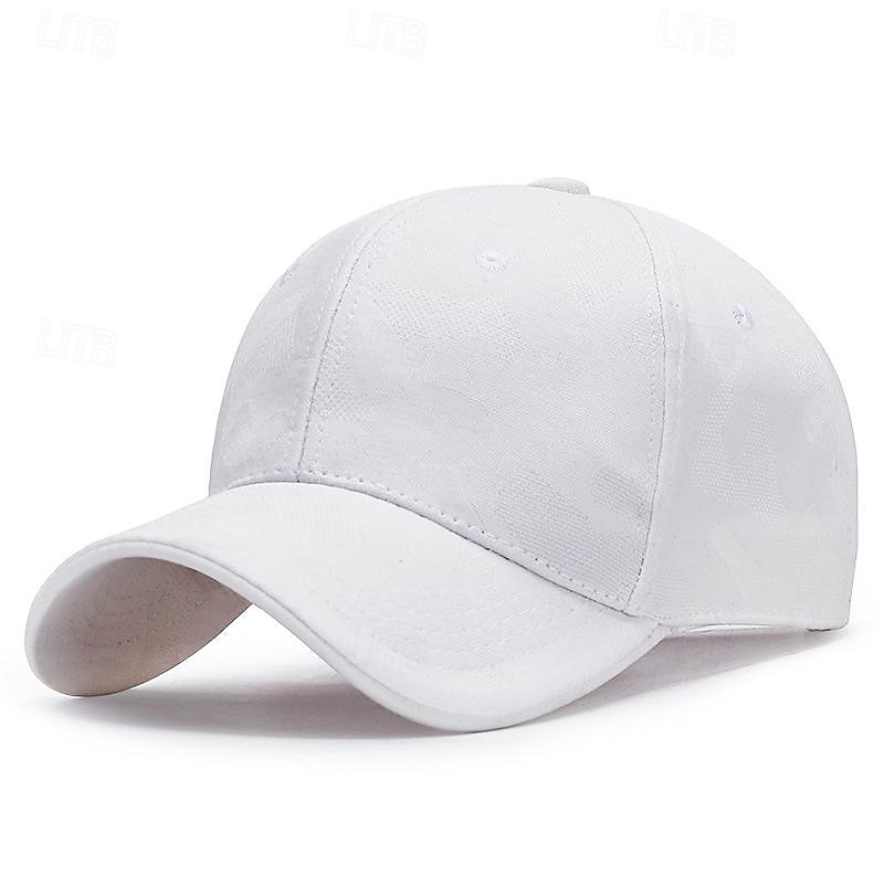 Men's Baseball Cap Sun Hat Trucker Hat Black White Polyester Fashion Casual Street Daily Camo Plain Adjustable Sunscreen Breathable2