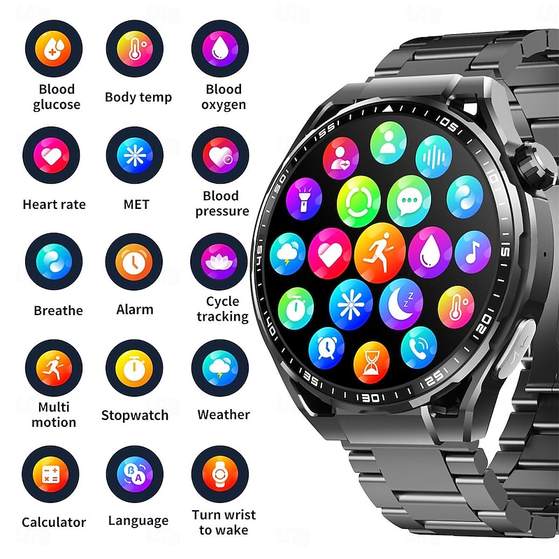 F200 ECG Smart Watch 1.55inch Large Screen Bluetooth Call Health Monitoring SOS Sports Fitness Tracker Men Women Smartwatch2