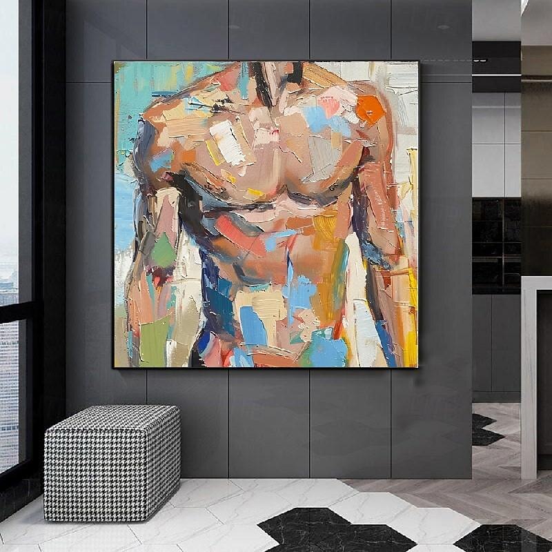 Gay Body Painting handmade Male Art  bude oil painting Men Abstract oil painting Wall Art Gay body painting Wall Decor Gifts for bedroom lving room bar decoration