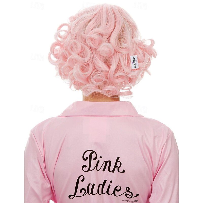 Pink Frenchie Wig 50's Character Wigs for Pink Ladies Pink Wig - Short Curly Wig Pink Wigs for Women Short Pink Wig Halloween Wigs3