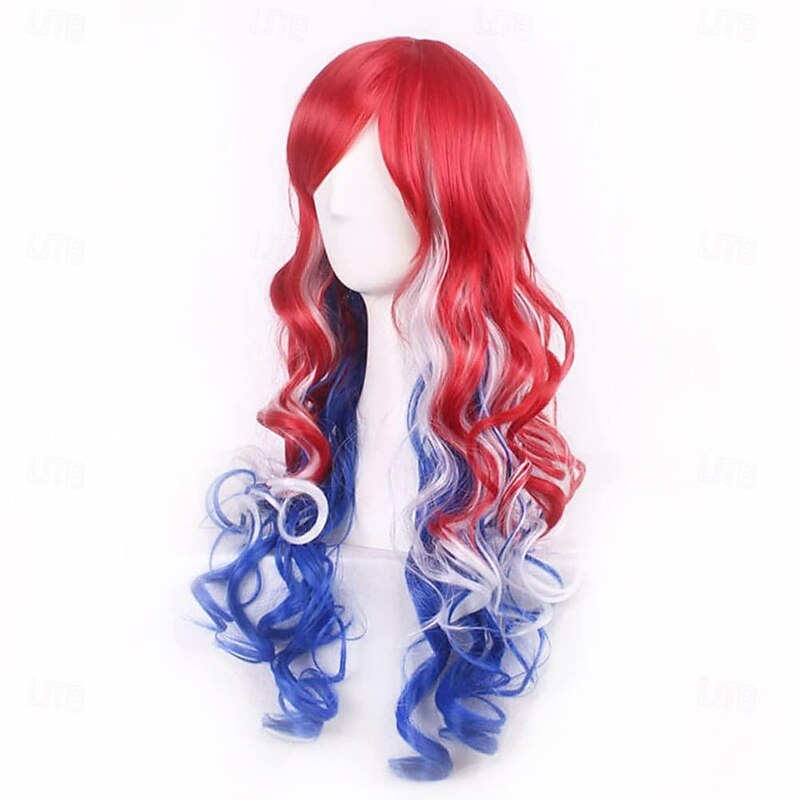 Long Wavy Rainbow Wigs for Women Wig Halloween Cosplay Party Wigs3