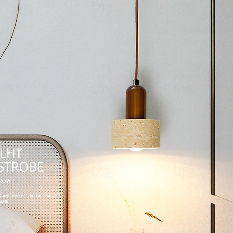 LED Pendant Light Warm White 12cm 1-Light Nordic Metal E26/E27 Japanese-Style Wabi-sabi Style Height-Adjustable Ceiling Light Fixture for Kitchen Island Dining Room Bedroom 110-240V2