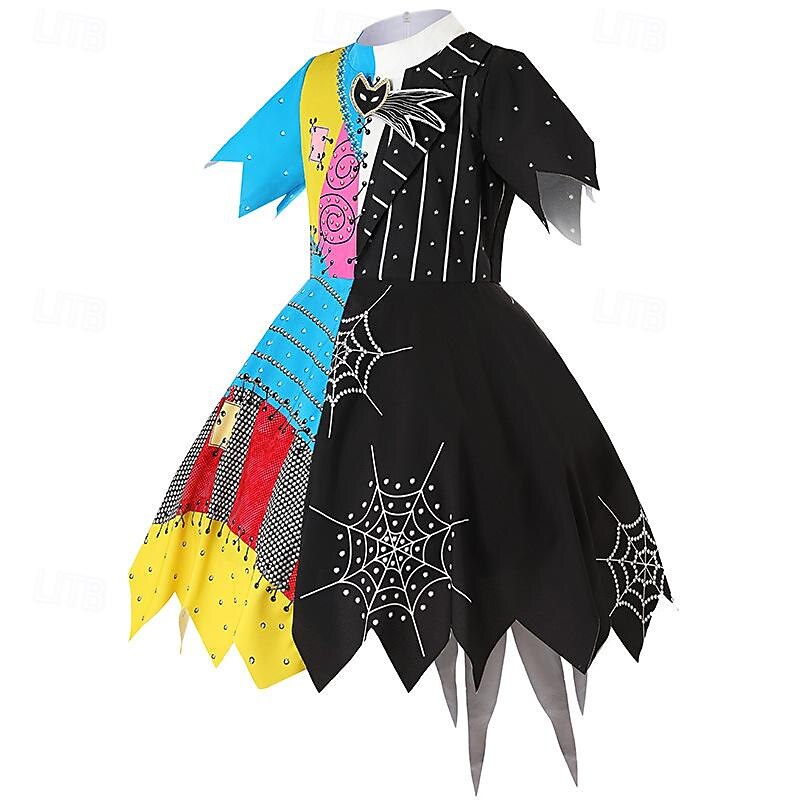 Sally Halloween Dress The Nightmare Before Christmas Scary Costume Kid's Girls' Carnival Party Easy Halloween Costumes Dress Up2