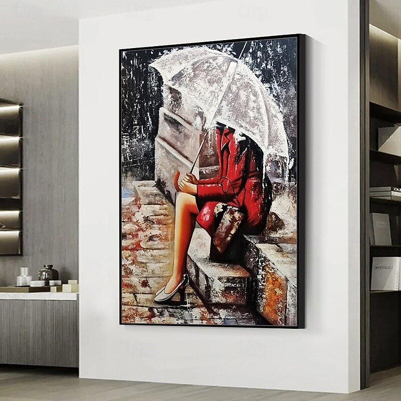 Mintura Handmade Girl Oil Paintings On Canvas Modern Wall Art Room Decoration Abstract Picture For Home Decor Rolled Frameless Unstretched Painting2