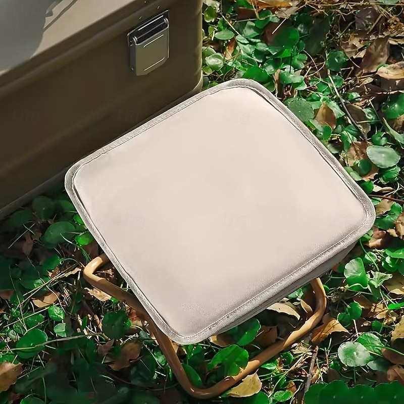 Compact Square Iron Folding Stool Collapsible Stool Adjustable Zipper Portable, Lightweight, and Durable for Outdoor Camping, Fishing, and Backpacking - Easy to Carry and Store2