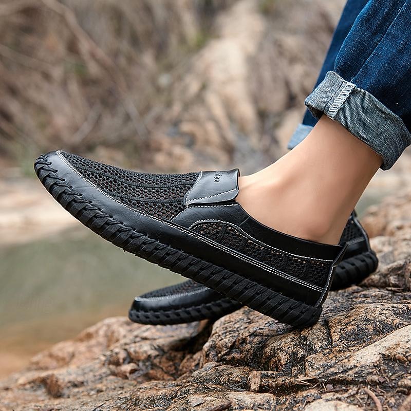 Men's Breathable Mesh Slip-On Shoes - Durable Waterproof Casual Loafers for Outdoor and Everyday Comfort3