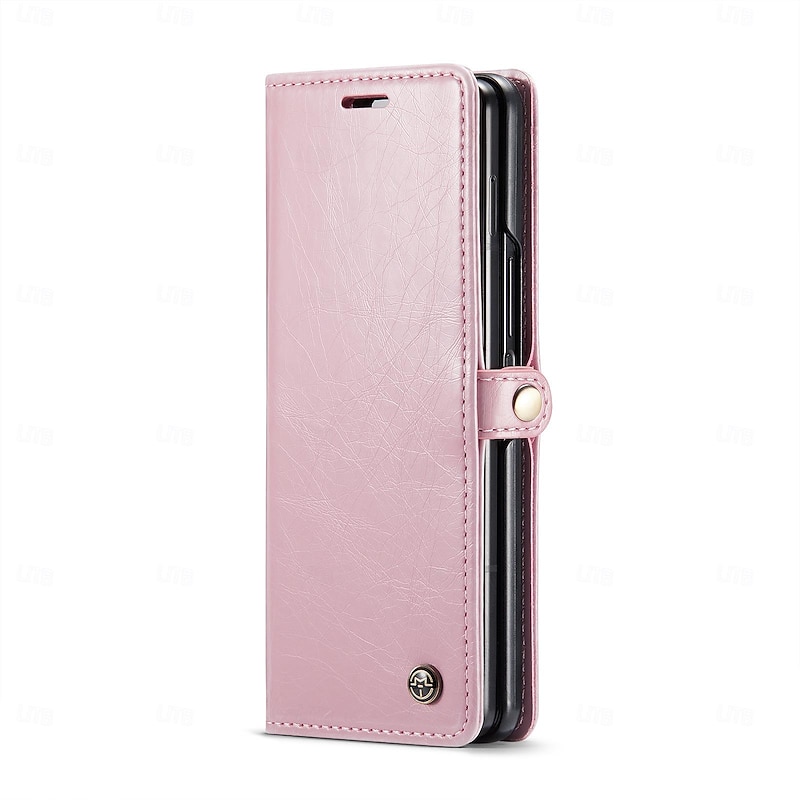 Phone Case For Samsung Galaxy Z Fold 6 Z Fold 5 Wallet Case Card Slot Shockproof Retro TPU4