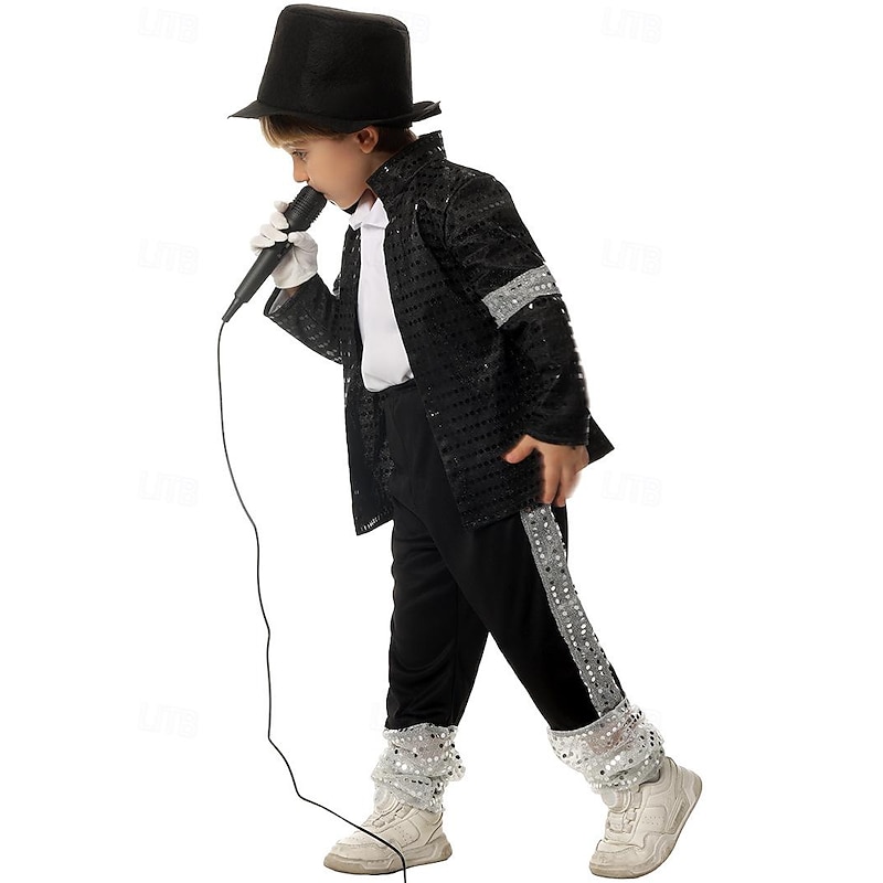 Pop King Cosplay Costume Kid's Boys Disco 1980s Performance Party Stage Halloween Carnival Masquerade Easy Halloween Costumes2