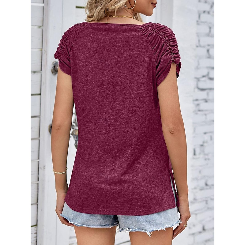 Women's T shirt Tee Daily Casual Short Sleeve Summer Spring2