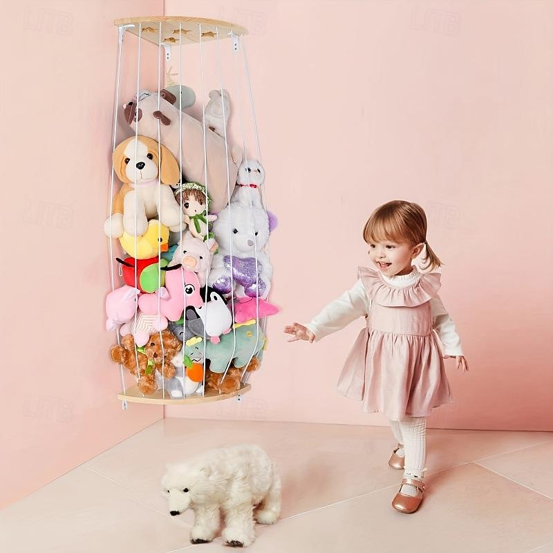 Adjustable Stuffed Animal Storage Organizer Cuddly Toy Storage Plush Toy Storage Hanging Soft Toys Shelf for Bedroom Living Room Children's Room Nursery Shelves