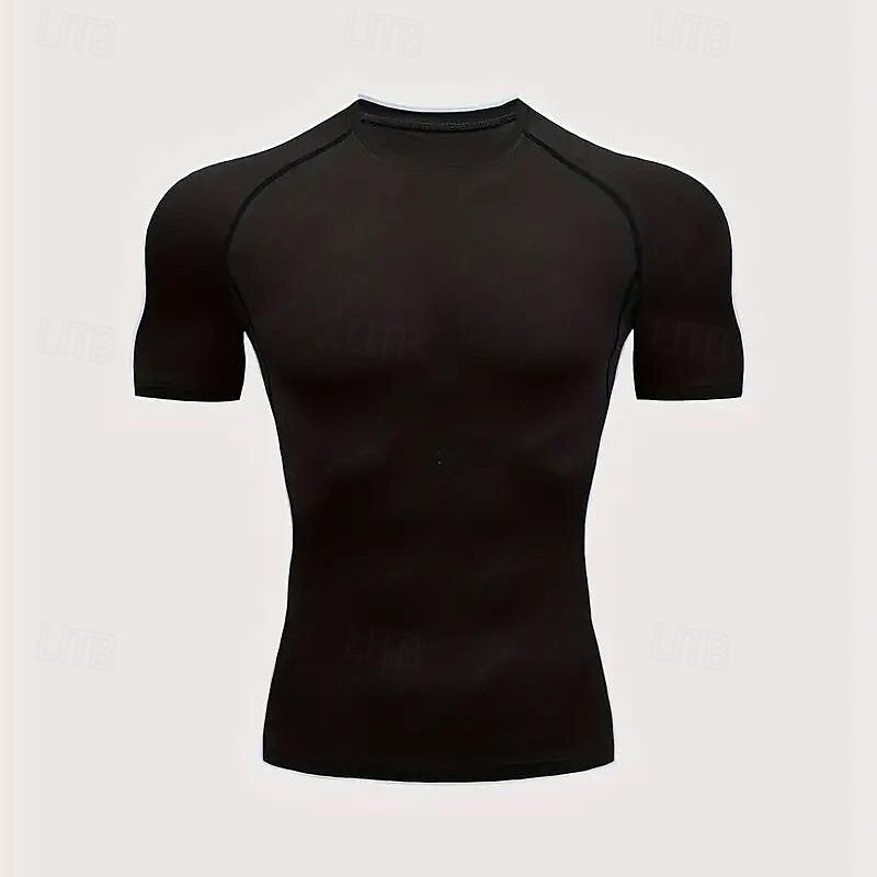 Men's Compression Shirt Athletic Shirt Gym Shirt Fitness Shirt Short Sleeve Tee Tshirt Casual Athleisure Spiders Quick Dry Soft Breathable Gym Workout Walking Jogging Sportswear Activewear Black2