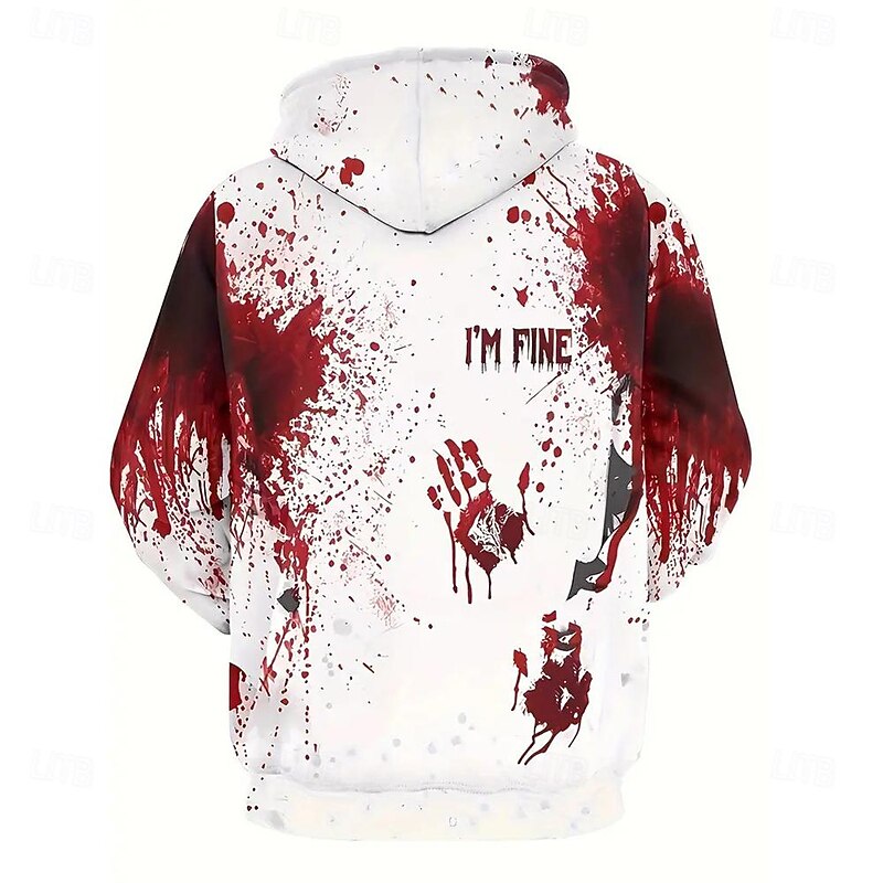Halloween Hoodie Bloody Front Pocket Graphic For Couple's Men's Women's Adults' Halloween Carnival Masquerade 3D Print Halloween3