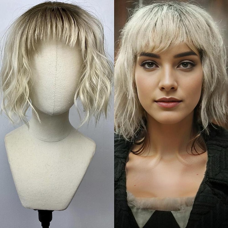 Harley Quinn  Inspired Bob Wig Costume Halloween Cosplay Party Wigs