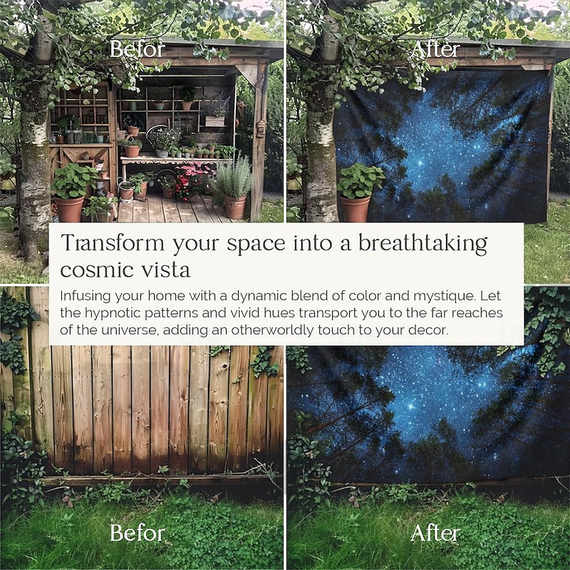 Galaxy Tapestry Starry Sky Psychedelic Space Landscape Purple Art Print Wall Hanging For Home Decor Livingroom Bedroom4