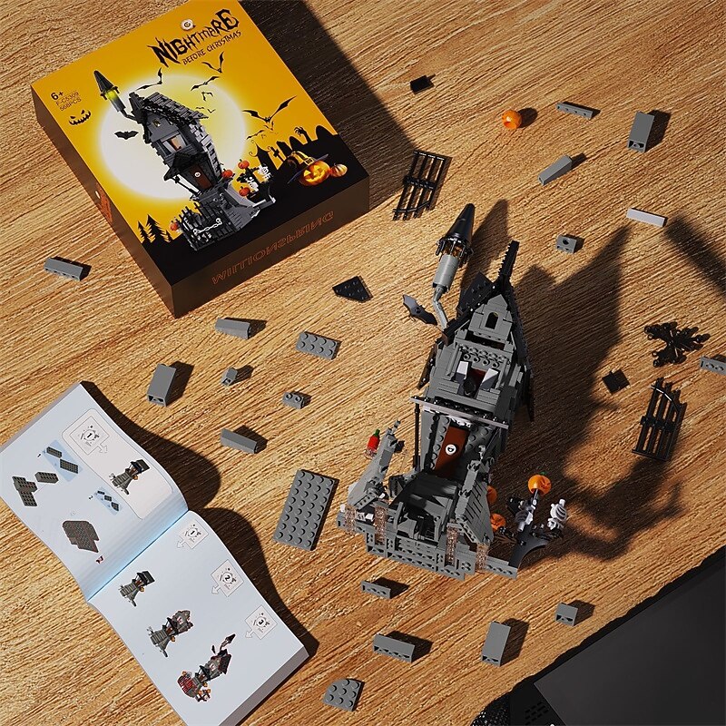568PCS Jack Skelington's Halloween Castle Is Compatible with Lego Building Blocks and Toy Decorations4