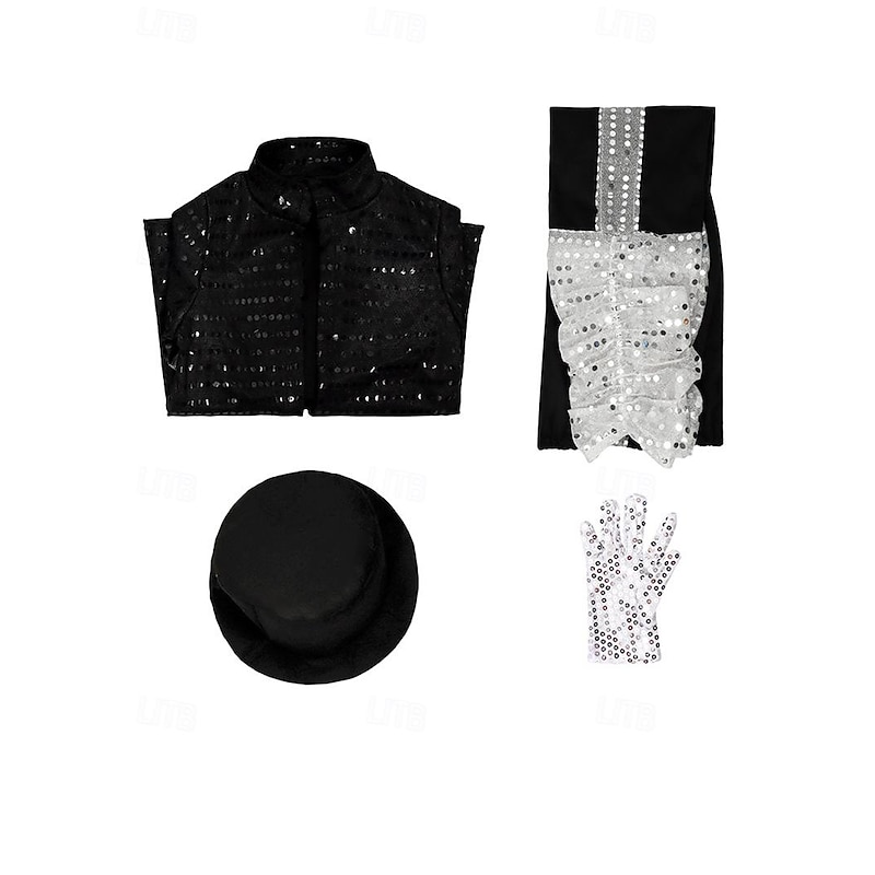 Pop King Cosplay Costume Kid's Boys Disco 1980s Performance Party Stage Halloween Carnival Masquerade Easy Halloween Costumes4