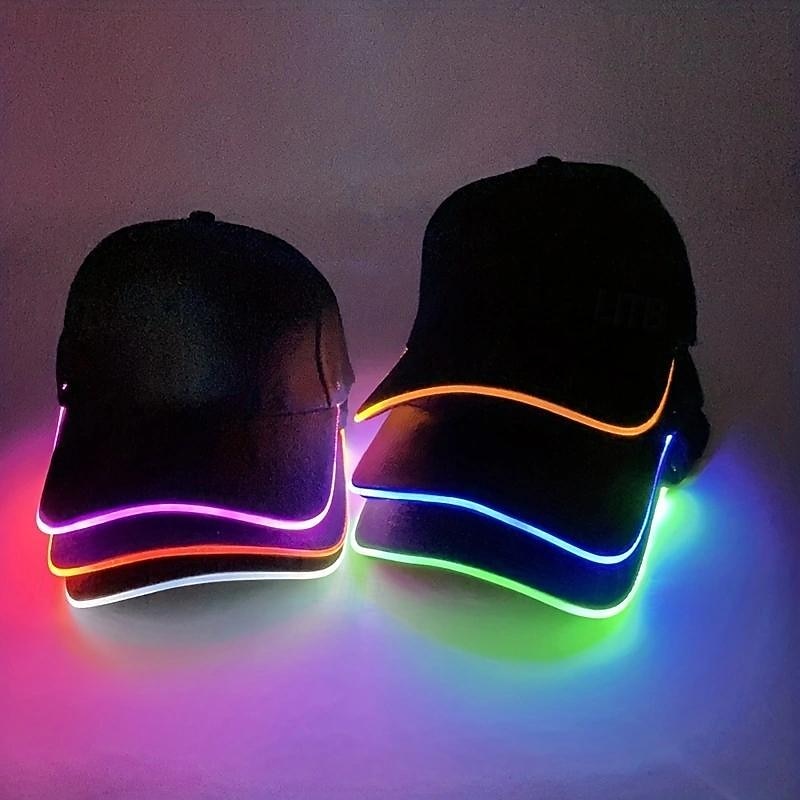 1pc LED Cap Luminous Hat for Men and Women USB Charging Cable Light for Party Home Holloween Decoration