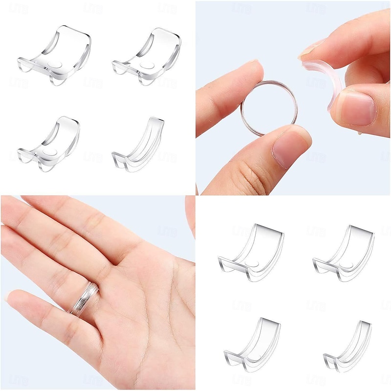 8pcs Ring Re-sizer Kit - Adjustable Ring Sizer Set with Transparent Color - Fits 1-10mm Bands - Comfortable TPU Material for Men & Women