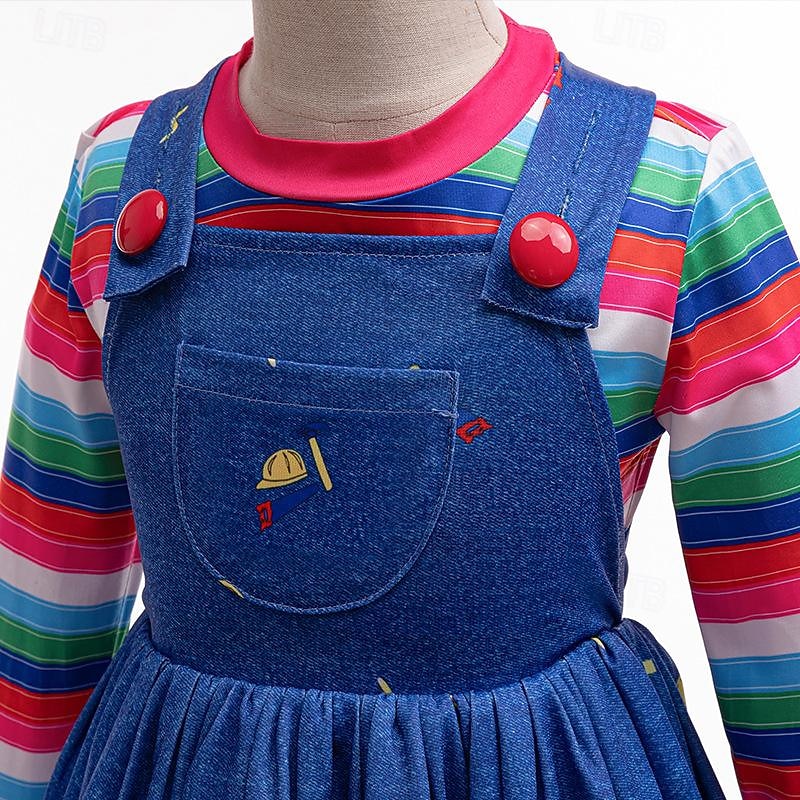 Chucky Scary Doll Halloween Dress Costume Scary Costume Kid's Girls' Carnival Party Easy Halloween Costumes Dress Up4