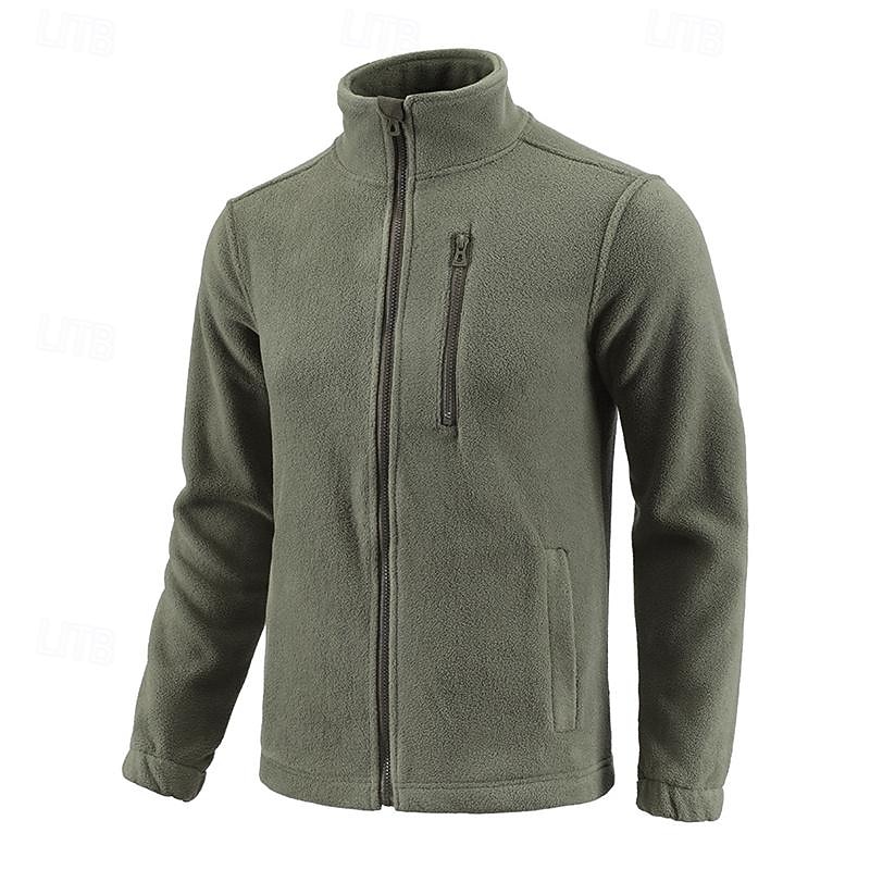 Men's Hiking Fleece Jacket Winter Outdoor Soft Comfortable Warm Warm Tactical Jacket Sport Fleece Hooded Jacket Winter Adventure Jacket Full Zip Climbing Camping / Hiking / Caving Traveling Black2