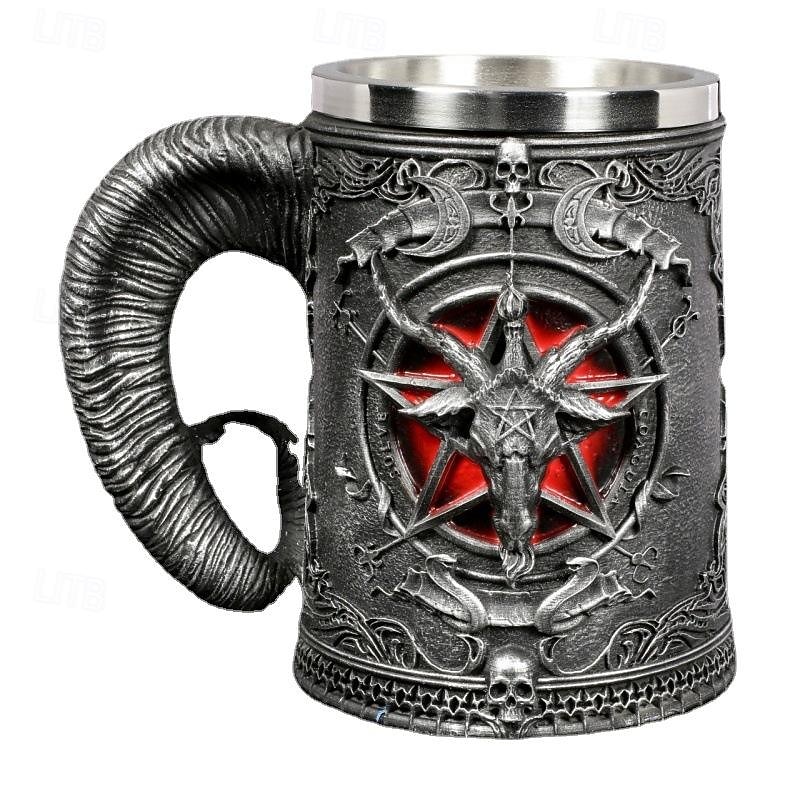 1pc, 7oz (200ml) /15.8oz(450ml) Vintage Cup, Medieval Dragon Wine Glass, Stainless Steel Champagne Glass, Gothic Dragon Goblet, For Bar, Pub, Club, Restaurant And Home Use, Drinkware, Halloween Decor3