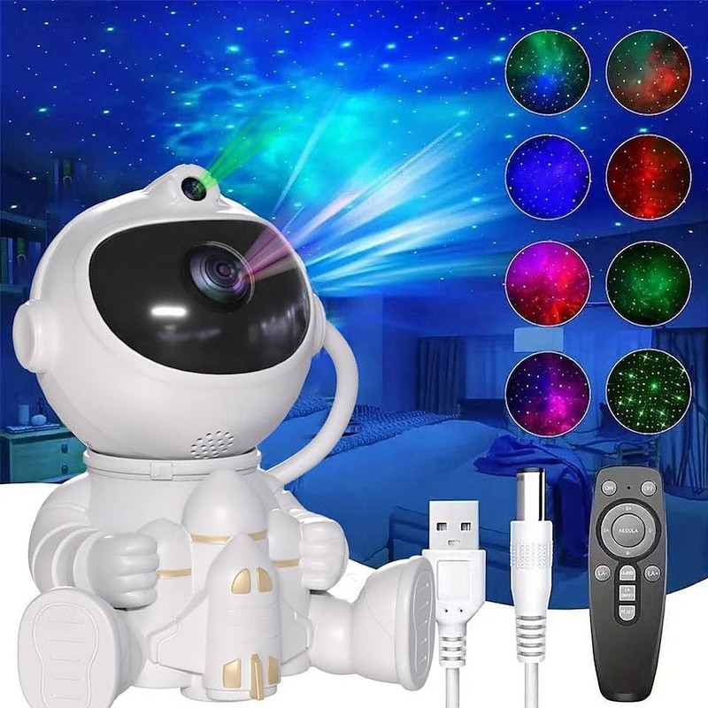 Astronaut Galaxy Projector Nebula Ceiling Galaxy Light Projector Star Projector with 8 Nebula Modes 360 Adjustable Star Night Light for Kids Adults Party Room Decor Remote