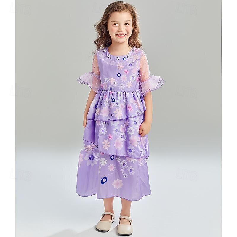 Encanto Fairy Tale Princess Isabela Madrigal Flower Girl Dress Theme Party Costume Tulle Dresses Movie Cosplay for Girls' Kids Carnival Dailywear2