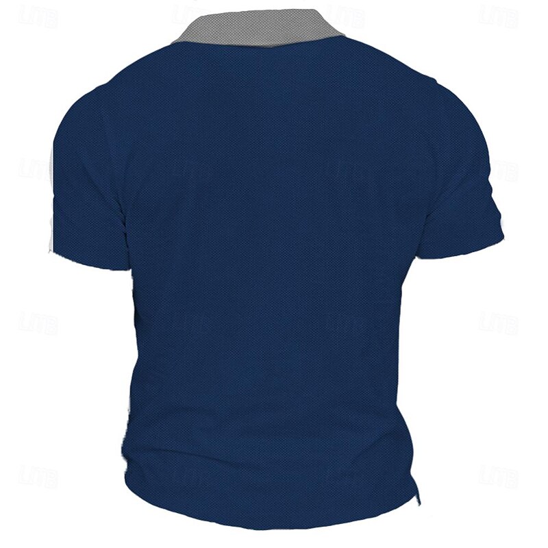 Men's Beer Polo Shirts Short Sleeve Polo Shirts Turndown Sportswear Abstract Casual Formal Work Street Daily 3D Print Spring & Summer Blue2