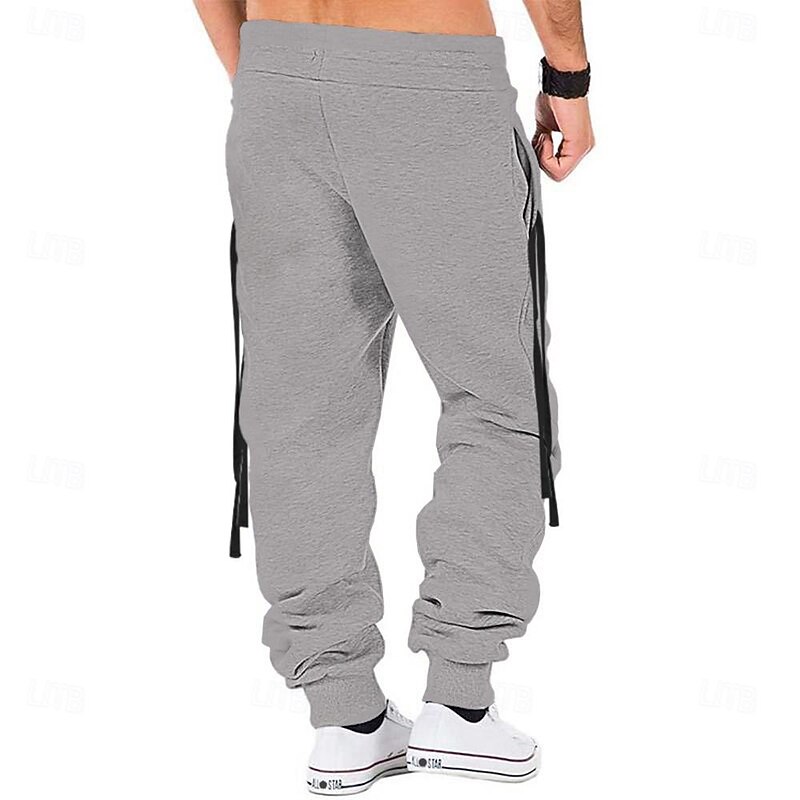 Men's Graphic Sweatpants Joggers Pants Trousers Mid Waist Drawstring Elastic Waist Vintage Casual Outdoor Street Dailywear Pocket Spring Fall Winter 3D Print Gray2