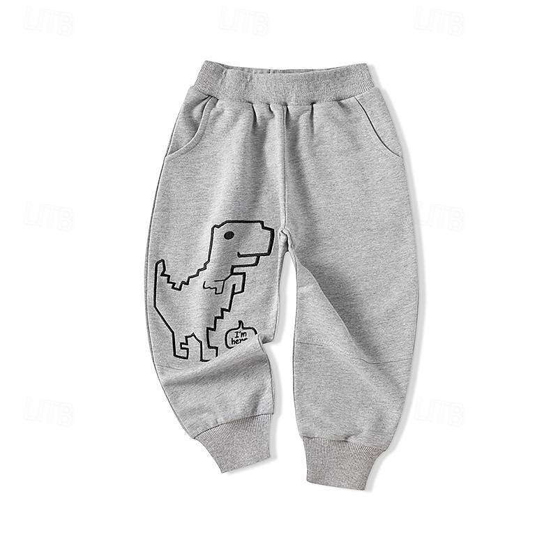 Boys 3D Cartoon Dinosaur Pants Sweatpants Spring Fall Active Basic Kids 4 years+ Outdoor Sport Casual Regular Fit