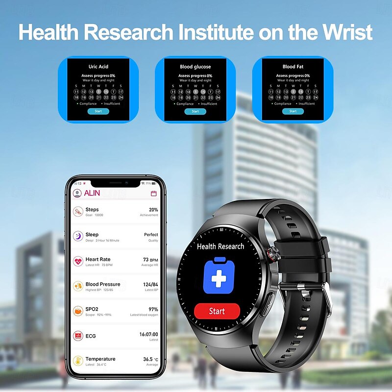 TK25 Smart Watch Uric Acid Lipids Blood Glucose ECG Health Monitoring BT Call AI Voice Men Women Wristwatches Sport Fitness3